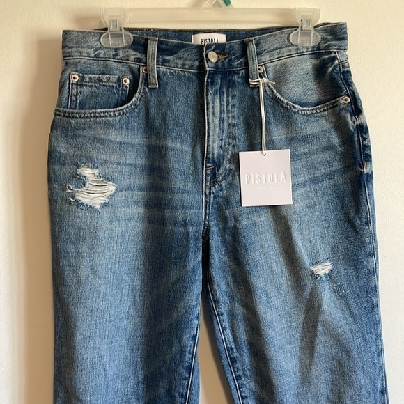 Pistola High Rise Distressed Blue Jeans - Picture 4 of 15